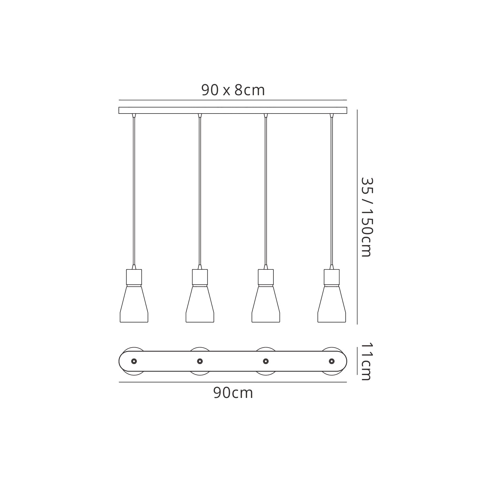 Kos E27 Ceiling Lights Mantra Fusion Linear Fittings